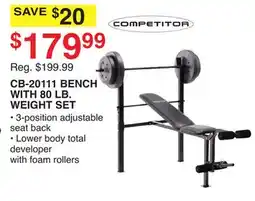 Dunham's Sports CB-20111 BENCH WITH 80 LB. WEIGHT SET offer