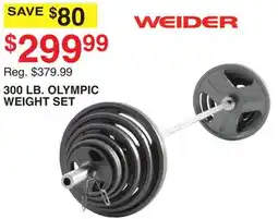 Dunham's Sports 300 LB. OLYMPIC WEIGHT SET offer
