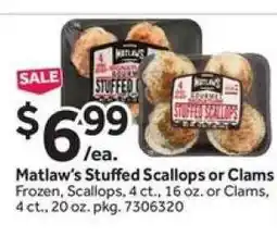 Stop&Shop Matlaw's Stuffed Scallops or Clams offer