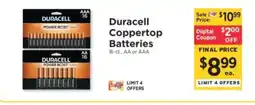 ShopRite Duracell Coppertop Batteries offer