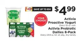 ShopRite Activia Proactive Yogurt / Activia Probiotic Dailies 8-Pack offer