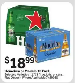 Stop&Shop Heineken or Modelo 12 Pack offer
