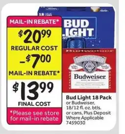 Stop&Shop Bud Light 18 Pack offer