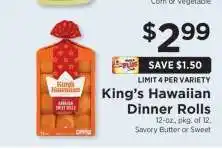 ShopRite King's Hawaiian Dinner Rolls offer