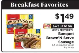 ShopRite Banquet Brown'N Serve Sausage offer