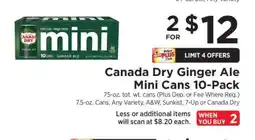 ShopRite Canada Dry Ginger Ale Mini Cans 10-Pack offer