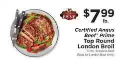 ShopRite Certified Angus Beef Prime Top Round London Broil offer