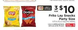 ShopRite Frito Lay Snacks Party Size offer