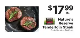 ShopRite Nature's Reserve Tenderloin Steak offer