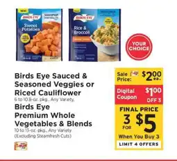 ShopRite Birds Eye Sauced & Seasoned Veggies or Riced Cauliflower offer