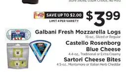 ShopRite Galbani Fresh Mozzarella Logs offer
