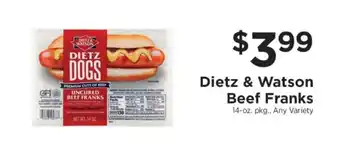 ShopRite Dietz & Watson Beef Franks offer