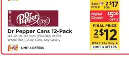 ShopRite Dr Pepper Cans 12-Pack offer