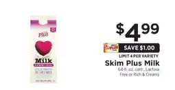 ShopRite Skim Plus Milk offer