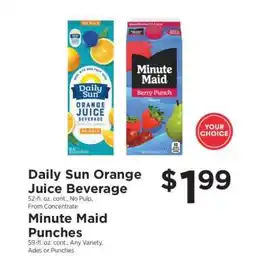 ShopRite Daily Sun Orange Juice Beverage / Minute Maid Punches offer