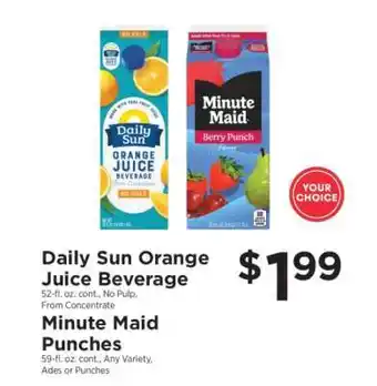 ShopRite Daily Sun Orange Juice Beverage / Minute Maid Punches offer