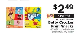 ShopRite Betty Crocker Fruit Snacks offer
