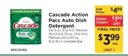 ShopRite Cascade Action Pacs Auto Dish Detergent offer