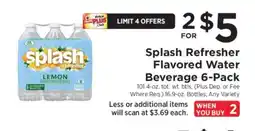 ShopRite Splash Refresher Flavored Water Beverage 6-Pack offer