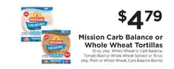 ShopRite Mission Carb Balance or Whole Wheat Tortillas offer