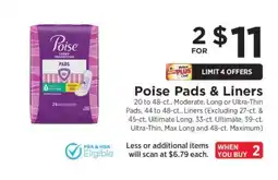 ShopRite Poise Pads & Liners offer