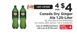 ShopRite Canada Dry Ginger Ale 1.25-Liter offer
