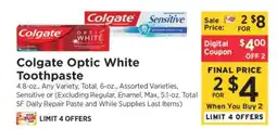 ShopRite Colgate Optic White Toothpaste offer