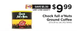 ShopRite Chock full O'Nuts Ground Coffee offer