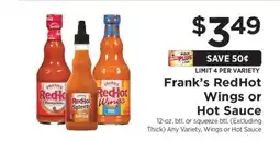ShopRite Frank's RedHot Wings or Hot Sauce offer