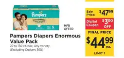 ShopRite Pampers Diapers Enormous Value Pack offer