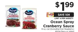 ShopRite Ocean Spray Cranberry Sauce offer