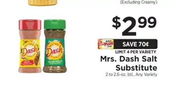 ShopRite Mrs. Dash Salt Substitute offer