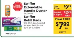ShopRite Swiffer Extendable Handle Duster / Swiffer Refill Pads offer