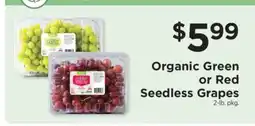 ShopRite Organic Green or Red Seedless Grapes offer