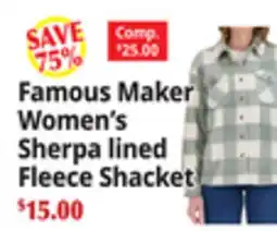 Ocean State Job Lot Women's Sherpa lined Fleece Shacket offer