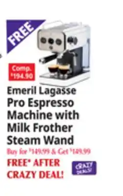 Ocean State Job Lot Pro Espresso Machine with Milk Frother Steam Wand offer