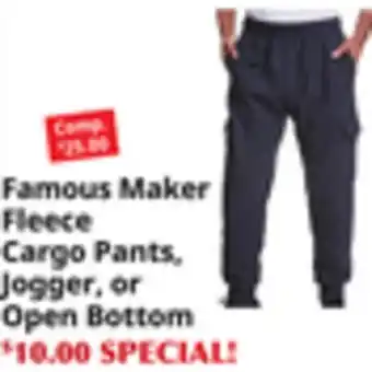 Ocean State Job Lot Fleece Cargo Pants, Jogger, or Open Bottom offer