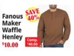 Ocean State Job Lot Fanous Maker Waffle Henley offer