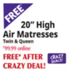 Ocean State Job Lot 20 High Air Matresses offer