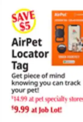 Ocean State Job Lot AirPet Locator Tag offer