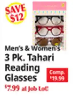 Ocean State Job Lot Men's & Women's 3 PK. Reading Glasses offer