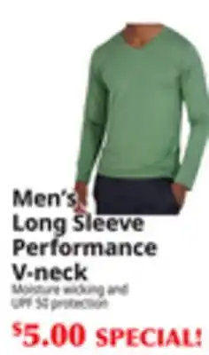 Ocean State Job Lot Men's Long Sleeve Performance V-neck offer