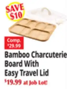 Ocean State Job Lot Bamboo Charcuterie Board With Easy Travel Lid offer