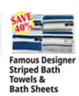 Ocean State Job Lot Famous Designer Striped Bath Towels offer