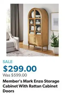 Sam's Club Member's Mark Enzo Storage Cabinet With Rattan Cabinet Doors offer