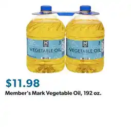Sam's Club Member's Mark Vegetable Oil, 192 oz offer