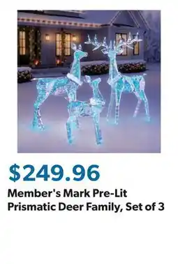 Sam's Club Member's Mark Pre-Lit Prismatic Deer Family, Set of 3 offer