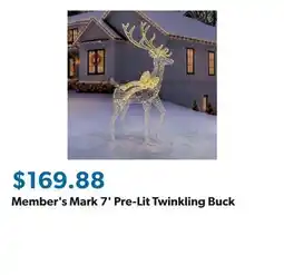 Sam's Club Member's Mark 7' Pre-Lit Twinkling Buck offer