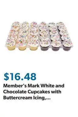 Sam's Club Member's Mark White and Chocolate Cupcakes with Buttercream Icing, 30 ct offer