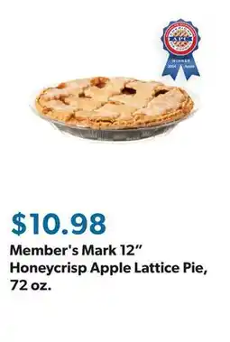 Sam's Club Member's Mark 12 Honeycrisp Apple Lattice Pie, 72 oz offer
